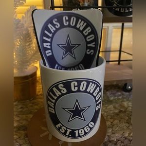 Dallas Cowboys coffee mug w/matching coaster, NEW!